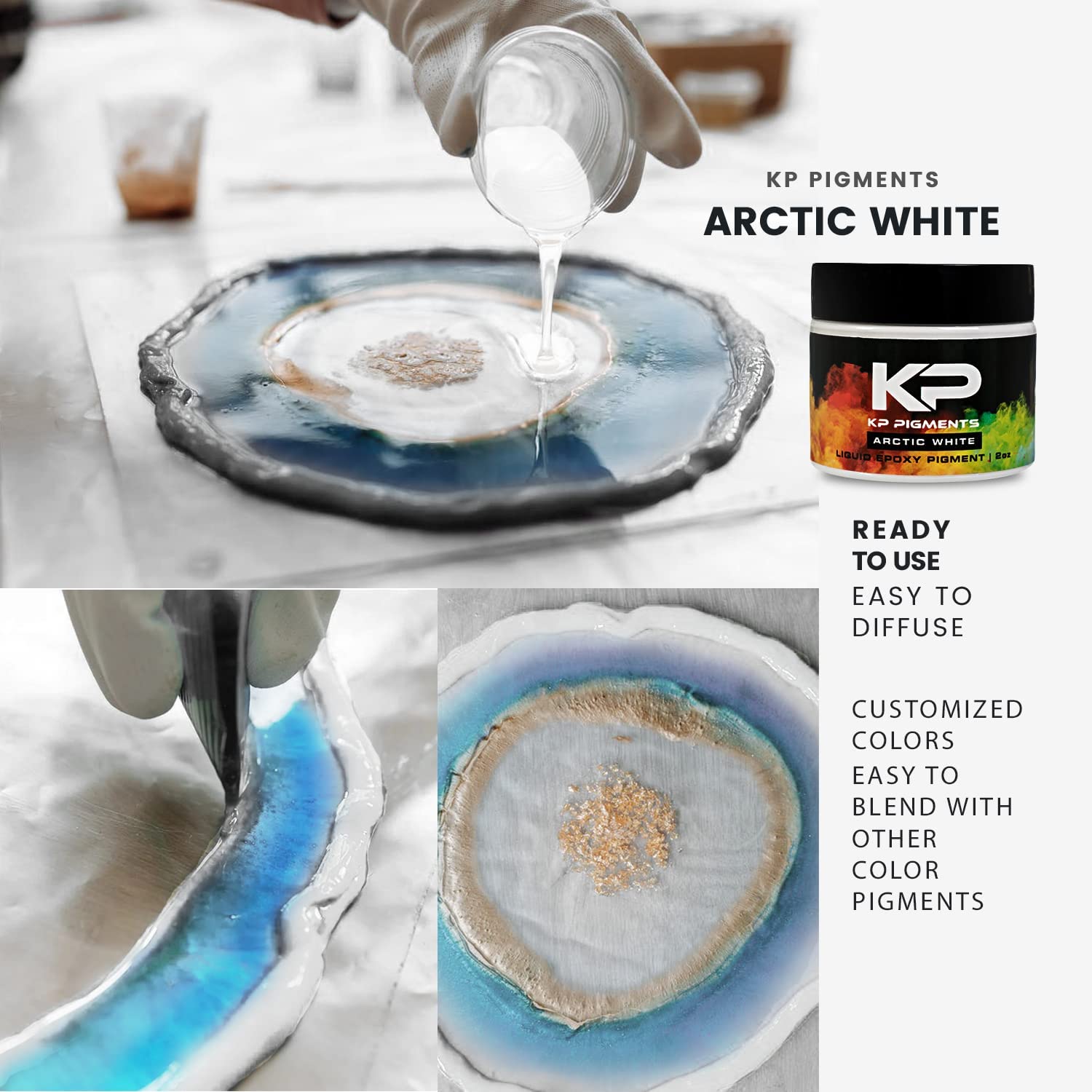 Load image into Gallery viewer, Artic White - Epoxy Pigment Paste for Epoxy Resin, Tint/Pigment Paste with Spoon for Arts and Crafts, Jewelry, Resin Woodworking and More!