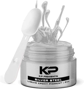 Silver Steel - Epoxy Pigment Paste for Epoxy Resin, Tint/Pigment Paste with Spoon for Arts and Crafts, Jewelry, Resin Woodworking and More!