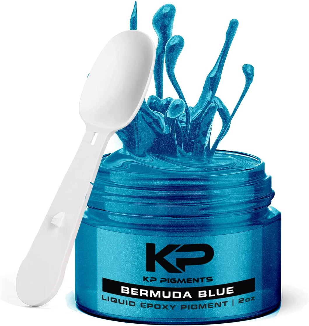 Bermuda Blue - Epoxy Pigment Paste for Epoxy Resin, Tint/Pigment Paste with Spoon for Arts and Crafts, Jewelry, Resin Woodworking and More!