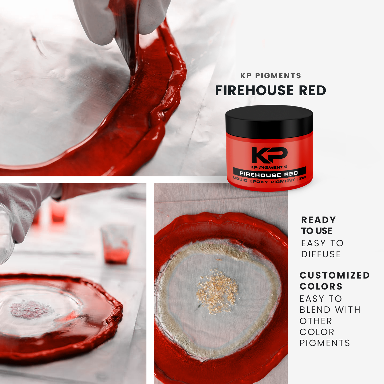 Load image into Gallery viewer, Firehouse Red - Epoxy Pigment Paste for Epoxy Resin, Tint/Pigment Paste with Spoon for Arts and Crafts, Jewelry, Resin Woodworking and More!